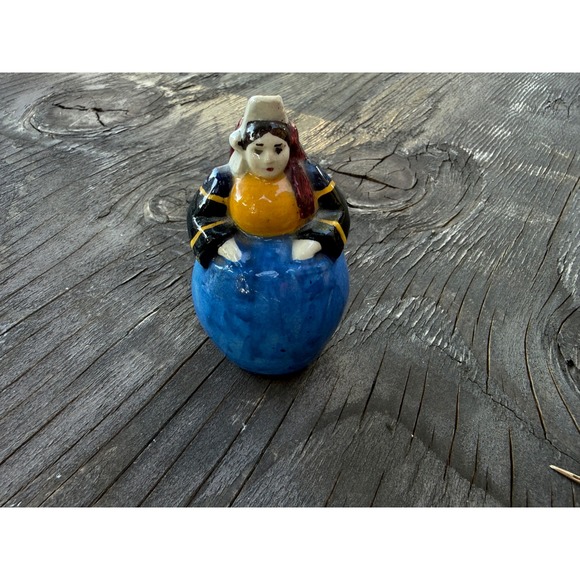 Other - Rare Miniature French Faience Breton Lady Figural Pitcher – Quimper Style –